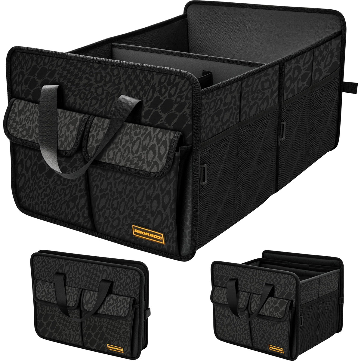 SIBOFUEGO Sturdy Car Trunk Organizer - Firm Inner Panels, Foldable Storage