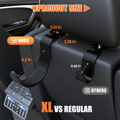 XL Hard Hat Headrest Hooks for Truck Heavy-Duty Car Seat Back Organizer