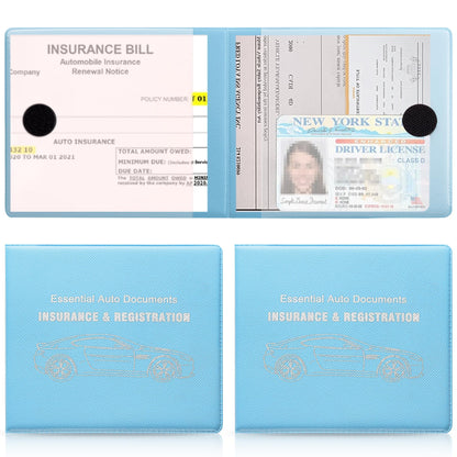UYYE Car Registration and Insurance Card Holder, Vehicle Glove Box Car Organizer, Interior Car Accessories for Documents, Cards, License - 2 Pack