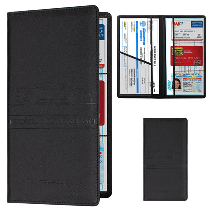 TOURSUIT Car Registration & Insurance Card Holder, Carbon Fiber Black
