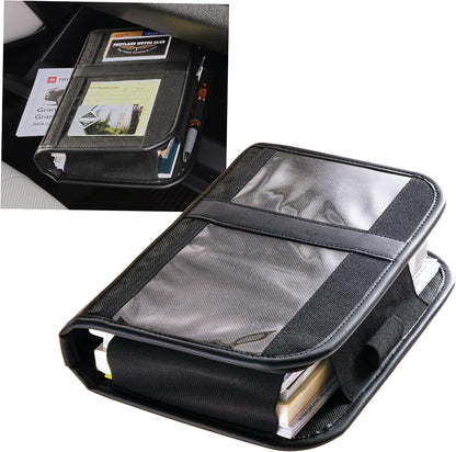 Glove Box Organizer and Car Manual Book Holder with Document Pockets