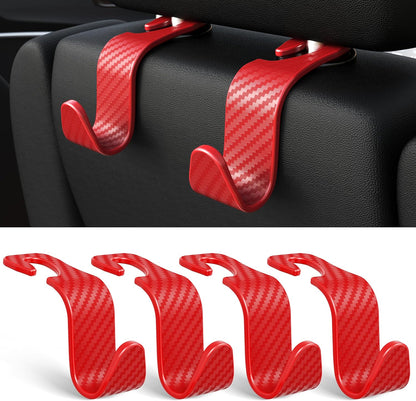 4-Pack Car Headrest Hooks Holds 55lbs Seat Storage Organizer for Bags