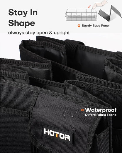 HOTOR Trunk Organizer - Foldable Car Organizer for SUVs & Sedans Storage