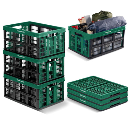 CleverMade Collapsible Utility Crate For Storage, 45L 1 Pack, Obsidian