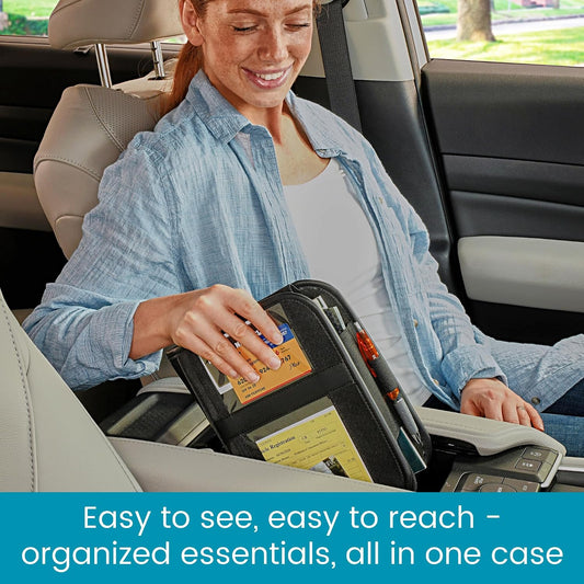 Glove Box Organizer and Car Manual Book Holder with Document Pockets