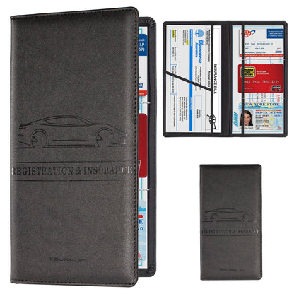 TOURSUIT Car Registration & Insurance Card Holder, Carbon Fiber Black