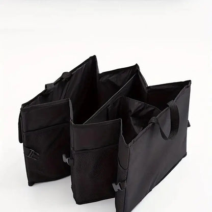 Foldable Car Trunk Storage Organizer Box - Emergency, Compact, Durable, Multifunctional with Adjustable Strap, Waterproof Bin for Car Trunk, SUV Seat | Automotive Interior Stowing Accessory