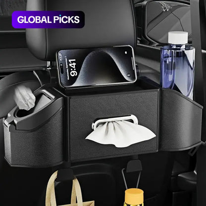 Car Seat Backrest Storage Box, Multifunctional Car Seat Organizer with Tissue Box, Dual Cup Holder, Trash Can, Hook and Phone Holder, Practical Car Interior Accessories, Vehicle Interior Accessories #GLOBAL PICKS