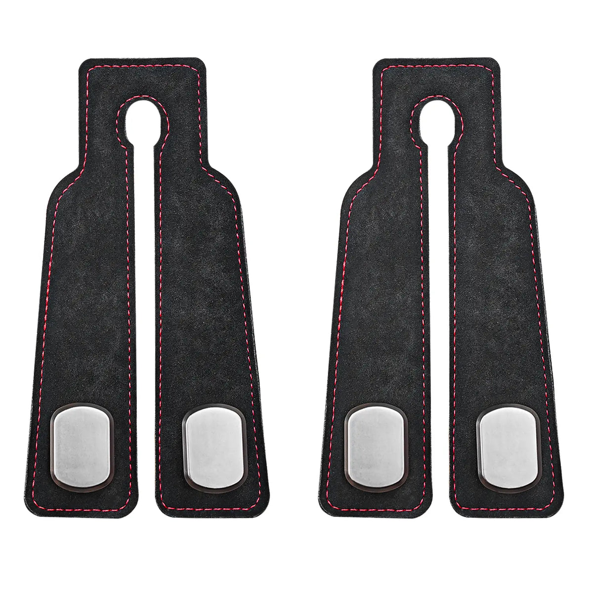 2PCS Luxurious Metal Alloy Car Headrest Hooks, Tool-Free Easy-to-Install Anti-Drop Design Leather Hangers, Stylish Car Seat Storage Accessories for Purses & Bags