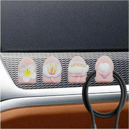 4 count  Mini Hooks, Self-Adhesive Dashboard Sticky Hooks  Holders, Multifunctional Auto Backseat Hangers  Interior Storage Organizer for    Earphones ()